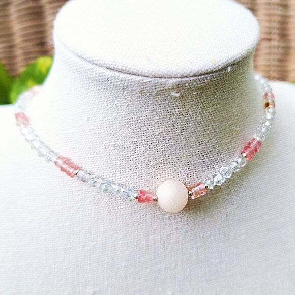 Ethereal Crystal Choker – Aventurine Jewelry, Balletcore Necklace, Fairycore - Picture 2 of 9